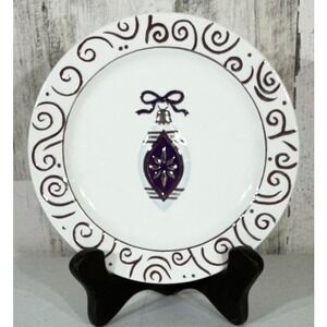 MWW Market Tree Trimming Salad Plate Purple Silver Ornament Holiday Replacement